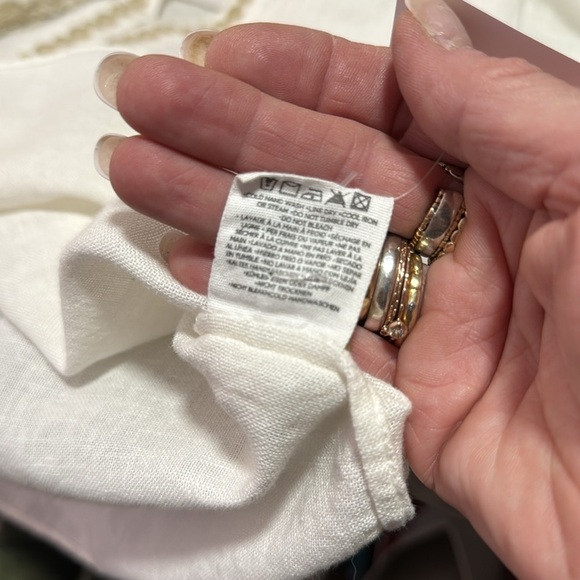 Boteh White Boho Blouse with Cream Embroidery Detail Size 0(XS/S) - Picture 10 of 11